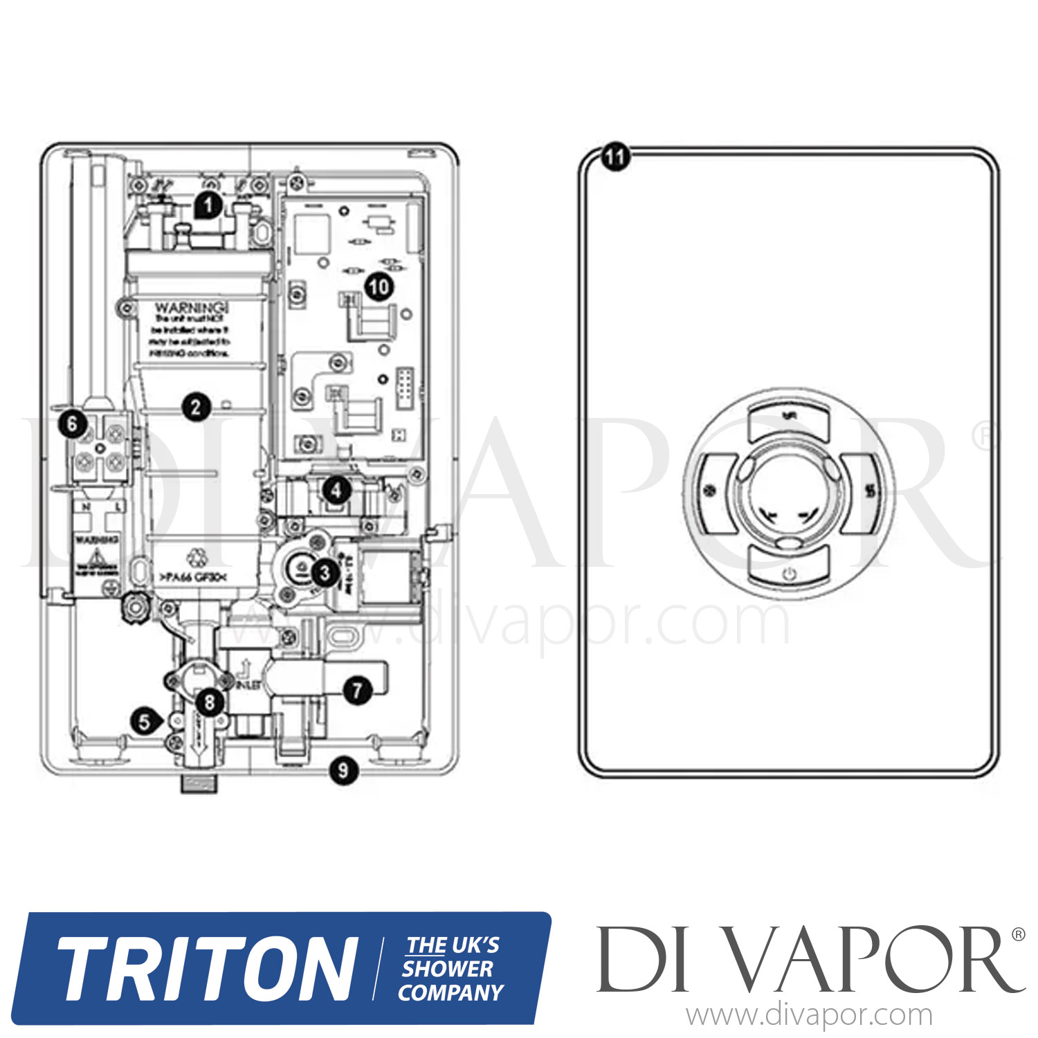 Triton Electric Shower Warm Grey Spare Parts TR DV 136